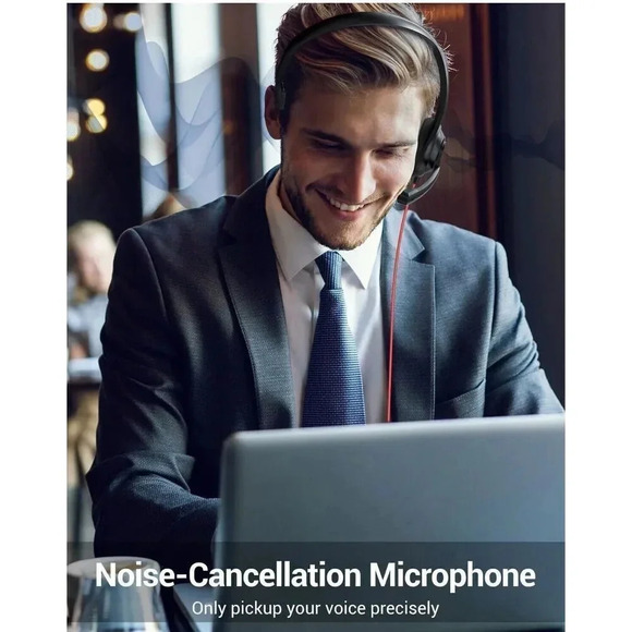 NUBWO HW02 USB Headset With Microphone Noise Cancelling & In-Line Control W/Bag - Picture 4 of 11
